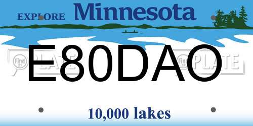 E80DAO Minnesota License Plate