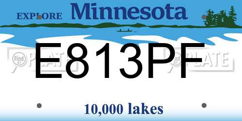 E813PF Minnesota License Plate