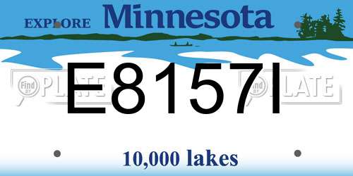 E8157I Minnesota License Plate