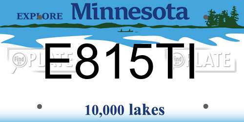 E815TI Minnesota License Plate