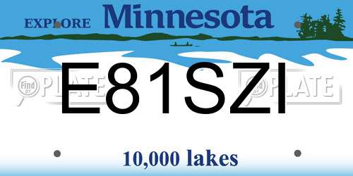 E81SZI Minnesota License Plate