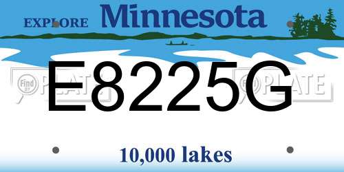 E8225G Minnesota License Plate