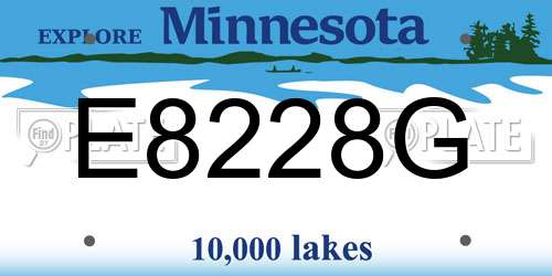 E8228G Minnesota License Plate