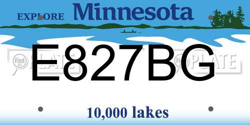 E827BG Minnesota License Plate
