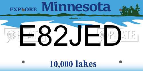E82JED Minnesota License Plate