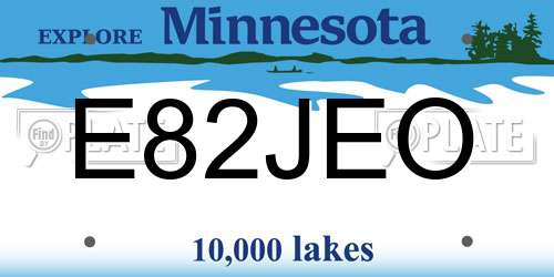 E82JEO Minnesota License Plate