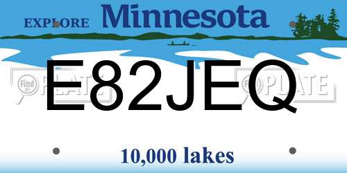 E82JEQ Minnesota License Plate