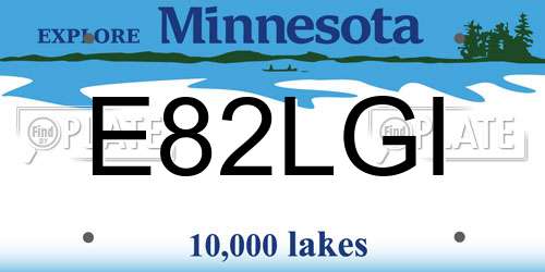 E82LGI Minnesota License Plate