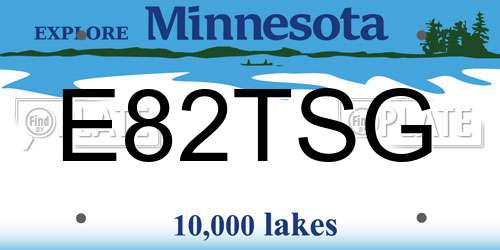 E82TSG Minnesota License Plate