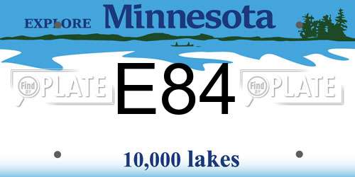 E84 Minnesota License Plate