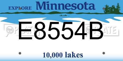 E8554B Minnesota License Plate