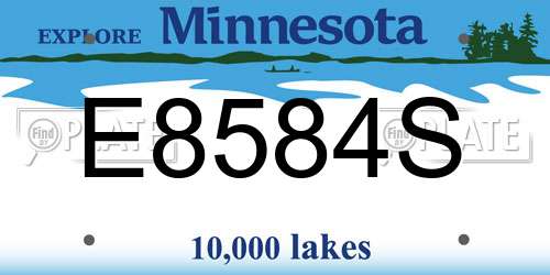 E8584S Minnesota License Plate