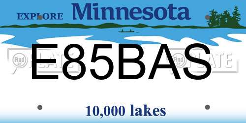 E85BAS Minnesota License Plate