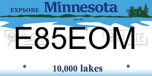 E85EOM Minnesota License Plate