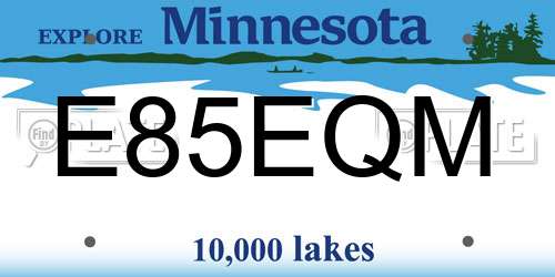 E85EQM Minnesota License Plate