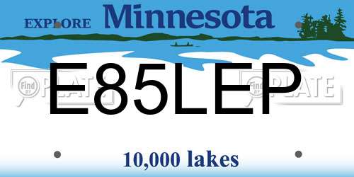 E85LEP Minnesota License Plate