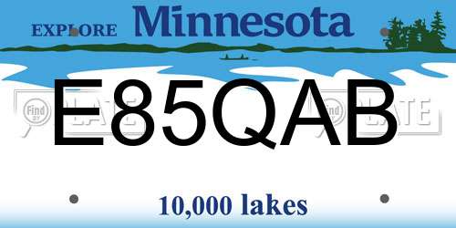 E85QAB Minnesota License Plate