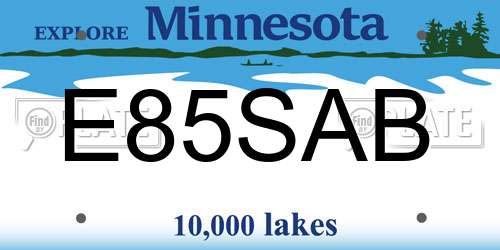 E85SAB Minnesota License Plate