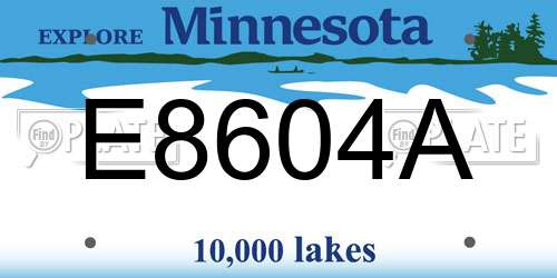 E8604A Minnesota License Plate