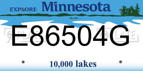 E86504G Minnesota License Plate