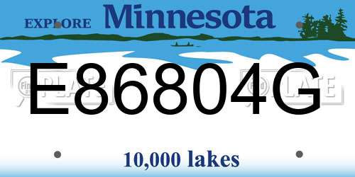 E86804G Minnesota License Plate