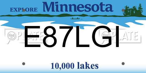 E87LGI Minnesota License Plate
