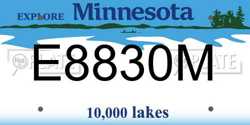 E8830M Minnesota License Plate