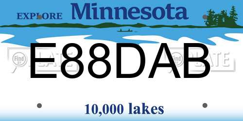E88DAB Minnesota License Plate