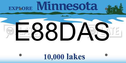 E88DAS Minnesota License Plate