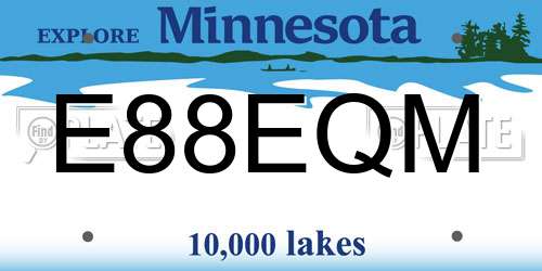 E88EQM Minnesota License Plate