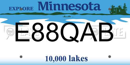 E88QAB Minnesota License Plate