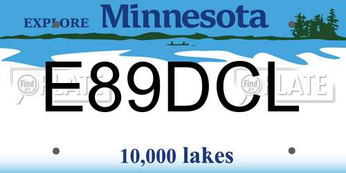 E89DCL Minnesota License Plate