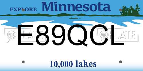 E89QCL Minnesota License Plate