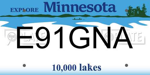 E91GNA Minnesota License Plate