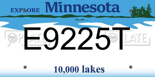 E9225T Minnesota License Plate