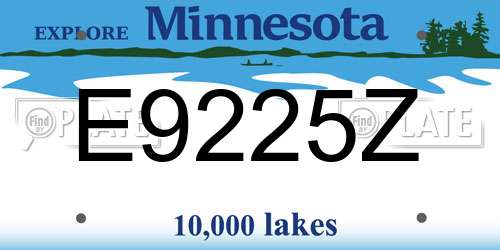 E9225Z Minnesota License Plate