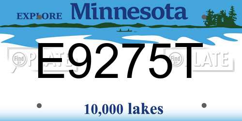 E9275T Minnesota License Plate