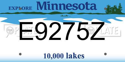 E9275Z Minnesota License Plate