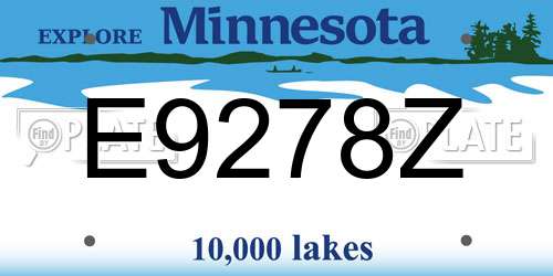 E9278Z Minnesota License Plate