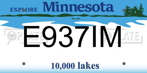 E937IM Minnesota License Plate