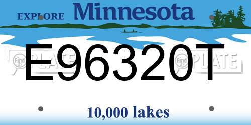 E96320T Minnesota License Plate