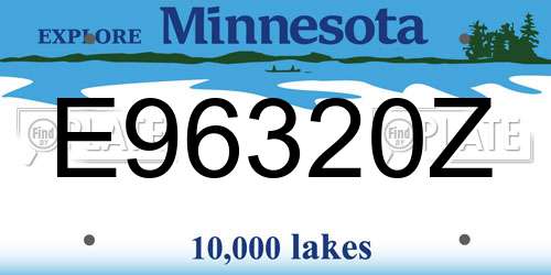 E96320Z Minnesota License Plate