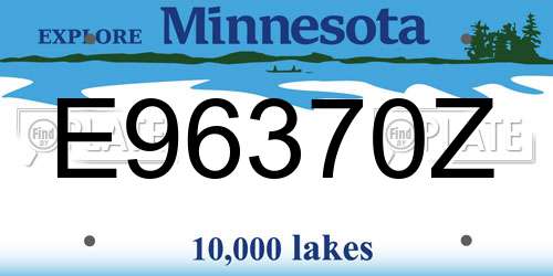 E96370Z Minnesota License Plate