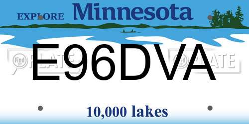 E96DVA Minnesota License Plate
