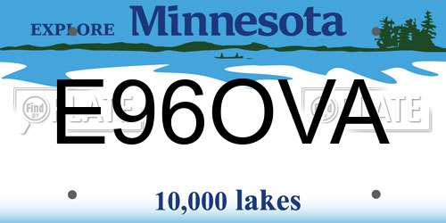 E96OVA Minnesota License Plate