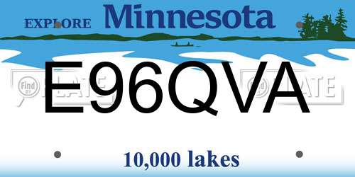 E96QVA Minnesota License Plate