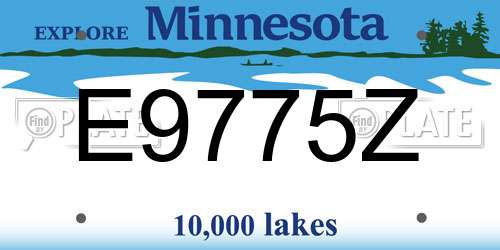 E9775Z Minnesota License Plate