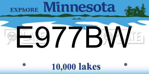 E977BW Minnesota License Plate