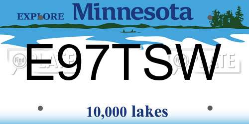 E97TSW Minnesota License Plate