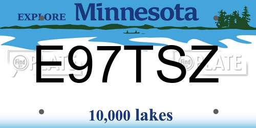 E97TSZ Minnesota License Plate